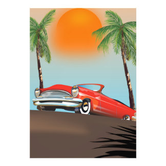 Foto El Viejo Coche Rojo Clásico En Paraíso