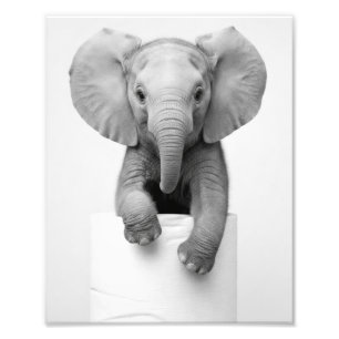 Foto Elefante Bebé Minimalista Asomándose Sobre Papel H