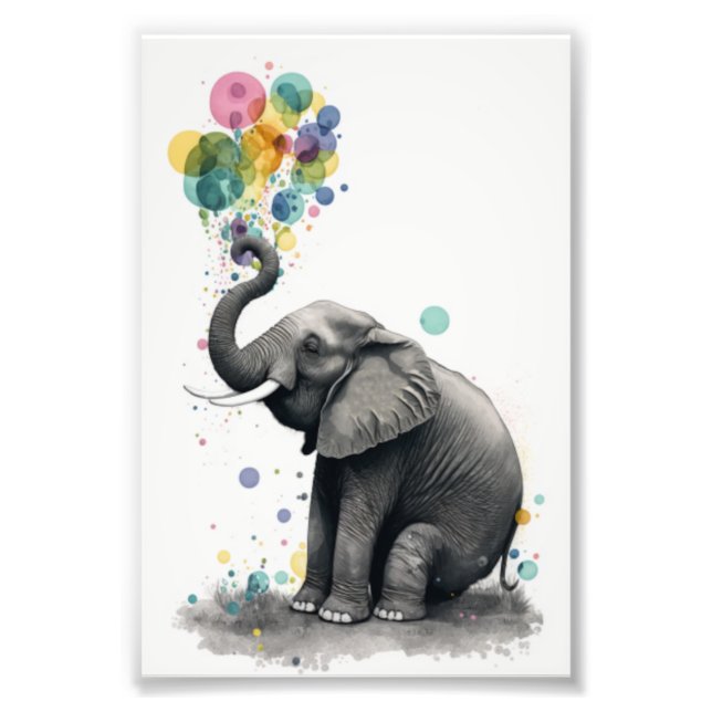 Foto Elefante de burbujas feliz (Frente)