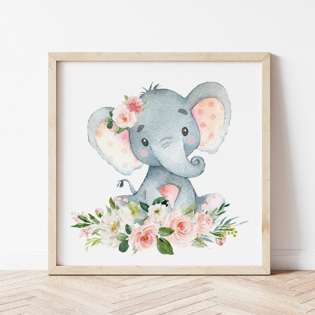Foto Elefante, Safari, Flores rosadas, guardería Chica (Subido por el creador)