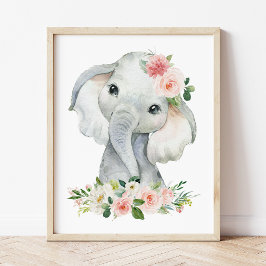 Foto Elefante, Safari, Flores rosadas, guardería Chica