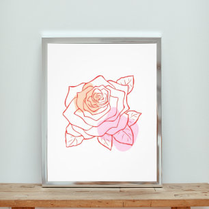 Foto Elegancia en Bloom: Un Rosa de Arte de Línea