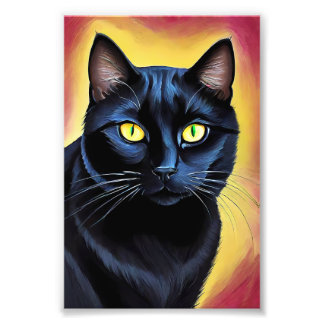 Foto Elegancia en el Ebony: Retrato de gato negro