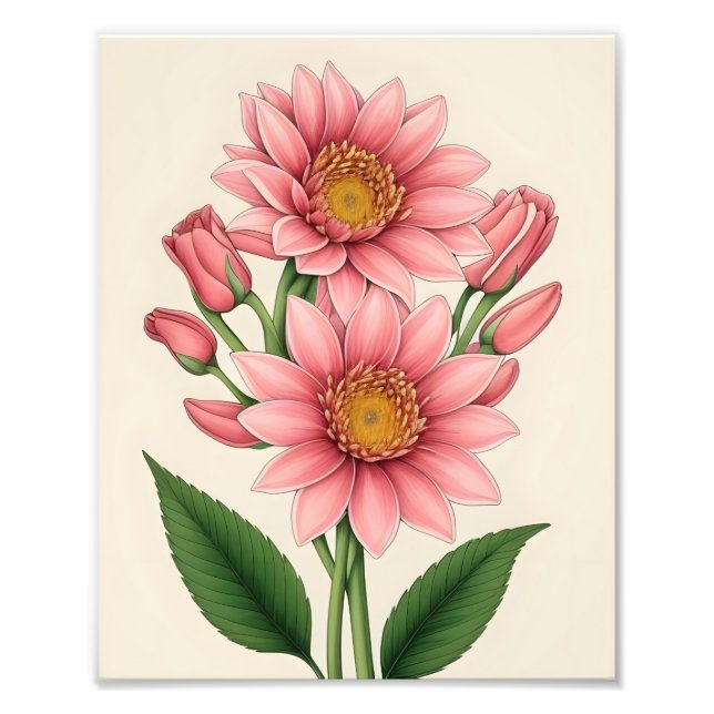 Foto Elegancia simple: flor rosa con centro amarillo (Frente)