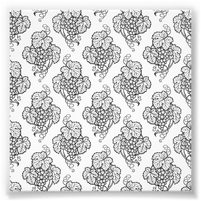 Foto Elegant Black White Grape Bunches Wine Fruit Lover (Frente)
