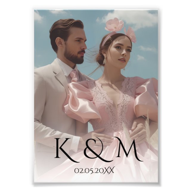 Foto Elegant Pastel Vintage picture Wedding  (Frente)