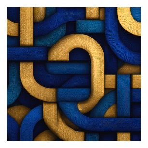 Foto Elegante abstracto trenzado en azul y oro de inspi