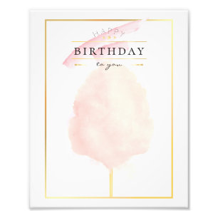 Foto Elegante acuarela Cotton Candy Cumpleaños
