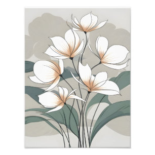 Foto Elegante Bouquet blanco sobre gris