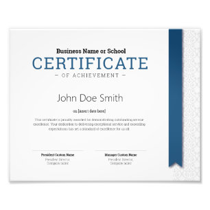 Foto Elegante Certificado de Diploma Clásico cinta azul