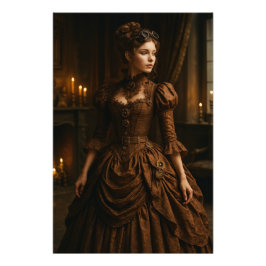 Foto Elegante dama victoriana steampunk en marrón