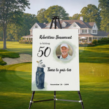 Foto elegante de golf con tema para cumpleaños 50