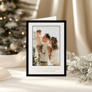 Foto elegante de Navidad con borde negro minimalis