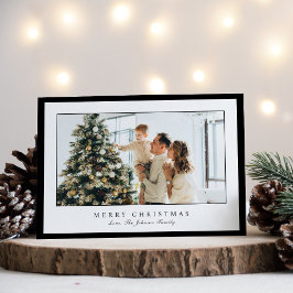 Foto elegante de Navidad con borde negro minimalis