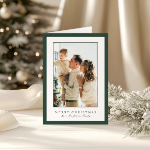Foto elegante de Navidad con borde verde minimalis