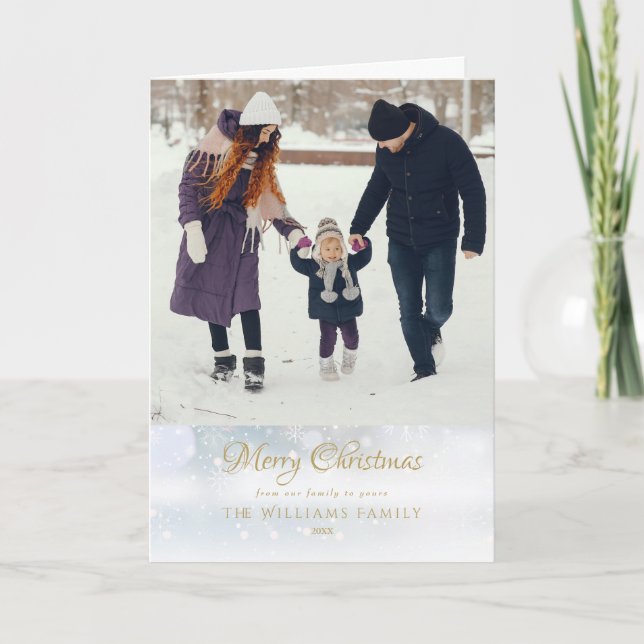 Foto elegante de Navidad con escarcha de invierno (Anverso)