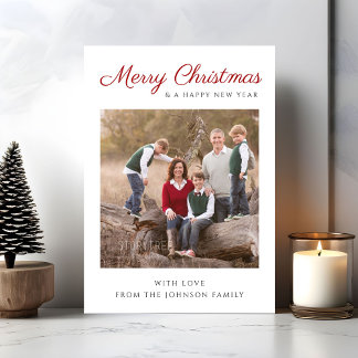Foto elegante de Navidad con letra moderna