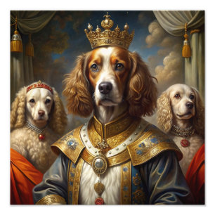 Foto Elegante decoración de pintura de aceite de perros