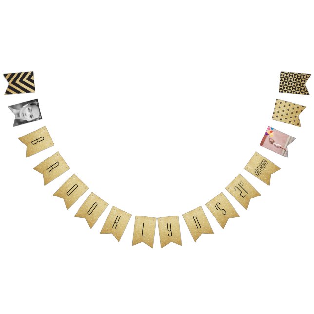 Foto elegante del purpurina del oro y 21ra bandera (Todo)