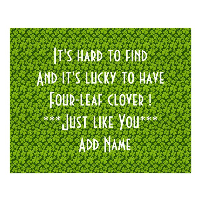 Foto Elegante Floral de trébol de cuatro hojas (Frente)