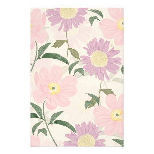 Foto Elegante Flores Rosa Watercolor Boho Floral