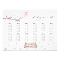 Elegante gráfico de asientos Boda de flores de cer