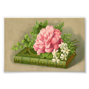 Foto Elegante libro elegante de flores de época peony