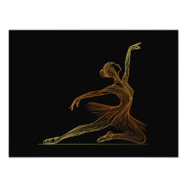 Foto Elegante línea de arte de bailarina de ballet en e