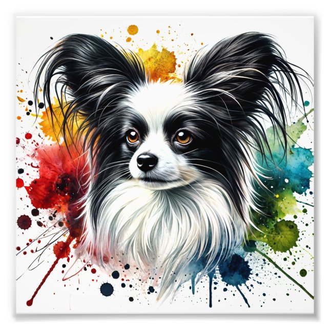 Foto Elegante Papillon Watercolor Art (Frente)