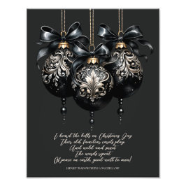 Foto Elegante poema de Navidades de oro negro en bauble