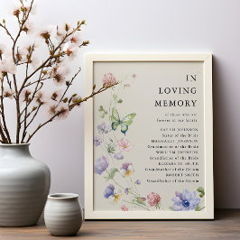 Foto Elegante Poster Boda de flores silvestres de prima