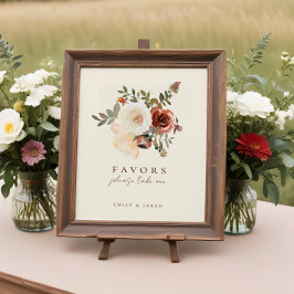 Foto Elegante Romántico Fall Floral Wedding Favor Rótul