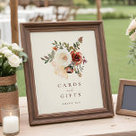 Foto Elegante Rótulo Fall Floral Wedding Cards & Gifts<br><div class="desc">Elegante Rótulo Fall Floral Wedding Cards & Gifts</div>