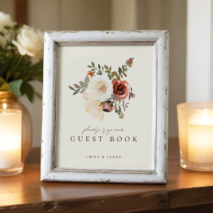Foto Elegante Rótulo romántico de libros florales