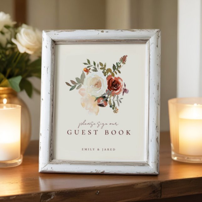 Foto Elegante Rótulo romántico de libros florales (Subido por el creador)