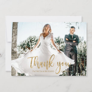 Foto Elegante Tarjeta de Agradecimiento de Boda Ca