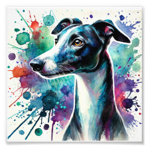 Foto Elegante Whippet Watercolor Art