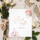 Foto Elegantes manchas acuáticas y florales rosados de<br><div class="desc">Elegantes mantas acuáticas y ducha de novia floral rosa Prosecco</div>