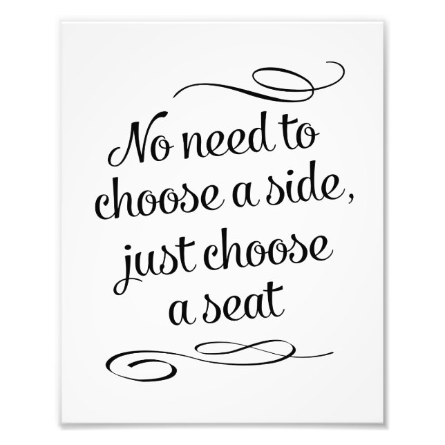 Foto Elegir un asiento no un Rótulo Boda lateral (Frente)