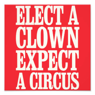 Foto Elige un payaso espera un circo Anti Trump Polític