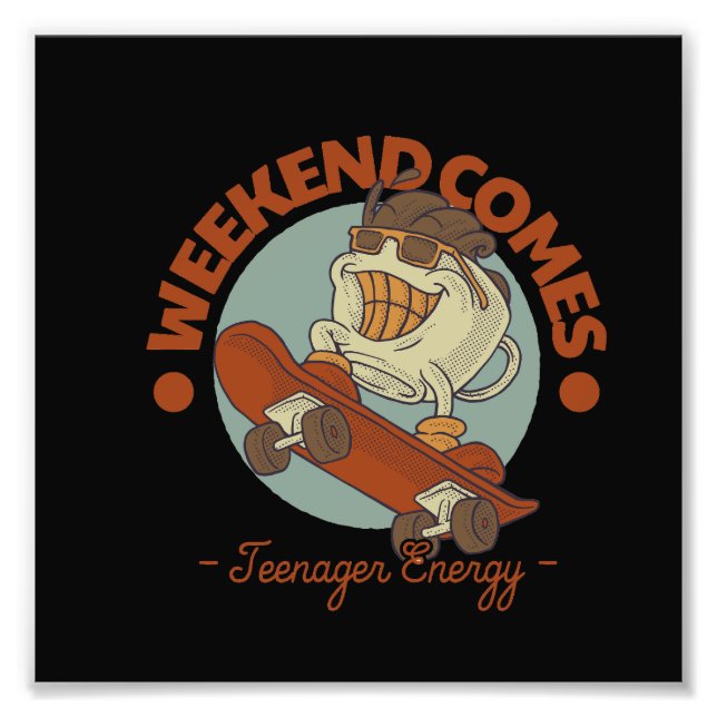 Foto emblema personalizado de skateboarder taza de café (Frente)