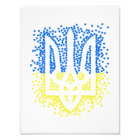 Emblema ucraniano trident tryzub esparce corazones