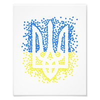 Emblema ucraniano trident tryzub esparce corazones
