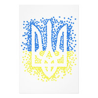 Emblema ucraniano trident tryzub esparce corazones