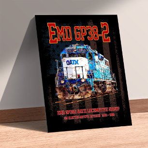 Foto EMD GP38-2 Locomotora diesel y bandera estadounide