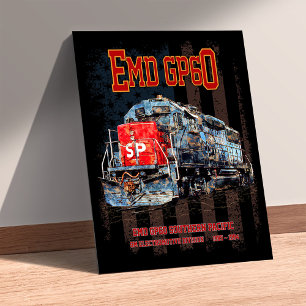 Foto EMD GP60 Locomotora Diesel y bandera estadounidens