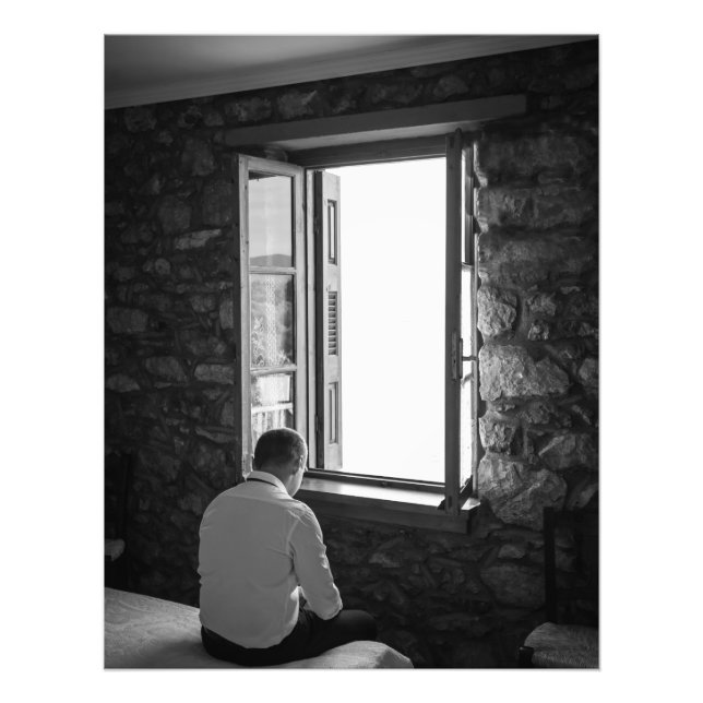 Foto en blanco y negro del hombre (Frente)