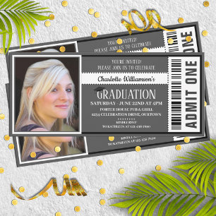Foto en Blanco y Negro Invitación Fiesta de Gradua