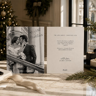 Foto en blanco y negro Primera Navidad recién casa