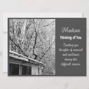 Foto en blanco y negro Rústico Tarjeta de invierno